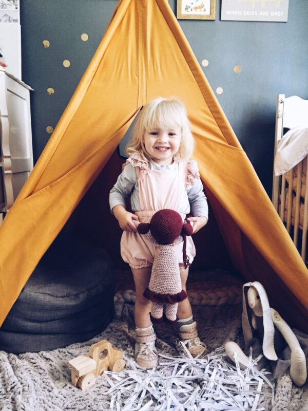 kids room mustard teepee play tent