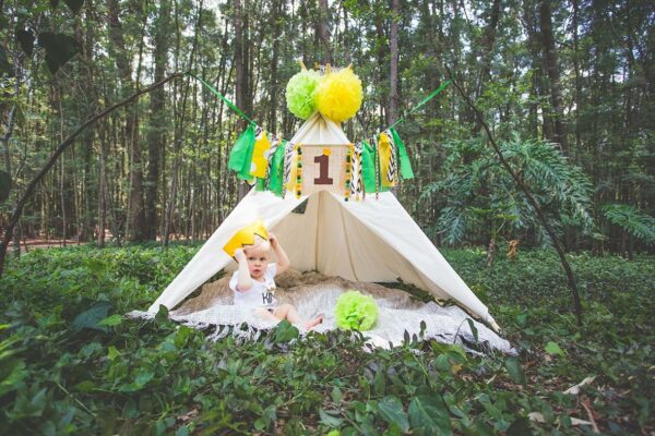 1st birthday forest photoshoot teepee play tent