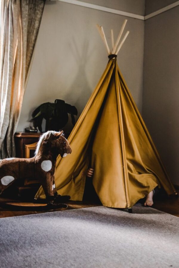 kids room brown teepee play tent